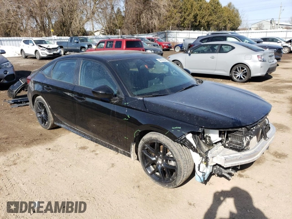 2025 Honda Civic Sport with VIN 2HGFE2F54SH101309, listed as a Copart auction lot 48786545 with 41,603 mi miles and Salvage title. Bid and sale history available at DreamBid. Image 4.