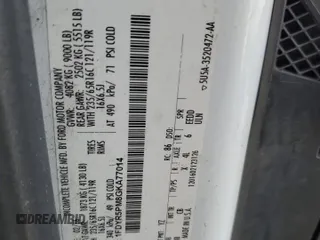 2016 Ford Transit with VIN 1FDYR5PM8GKA77014, listed as a Copart auction lot 81743573 with 195,066 mi miles and Salvage Title. Bid and sale history available at DreamBid. Image 13.