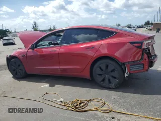 2025 Tesla Model 3 Long Range with VIN 5YJ3E1EA4SF897642, listed as a Copart auction lot 55498795 with 6,099 mi miles and Salvage title. Bid and sale history available at DreamBid. Image 2.