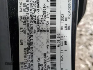 2012 Ford Fiesta S with VIN 3FADP4AJ3CM158612, listed as a Copart auction lot 56796184 with 113,500 mi miles and Salvage Title. Bid and sale history available at DreamBid. Image 12.