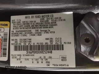 2017 Ford Fusion SE with VIN 3FA6P0HDXHR252448, listed as a IAAI auction lot 41709141 with 111,501 mi miles. Bid and sale history available at carsss.com. Image 9.
