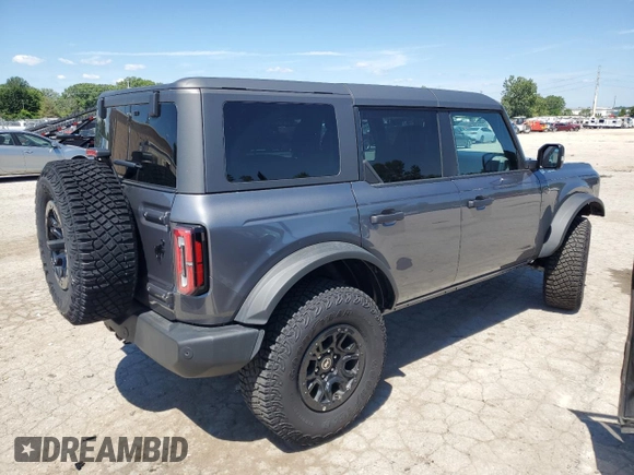 2023 Ford Bronco with VIN 1FMEE5DP6PLB66975, listed as a Copart auction lot 57536014 with 11,883 mi miles and Salvage Title. Bid and sale history available at DreamBid. Image 3.