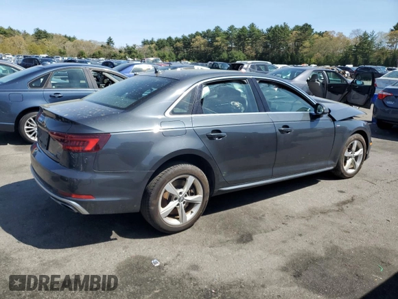 2019 Audi A4 Premium with VIN WAUDNAF43KA027299, listed as a Copart auction lot 55176575 with Not provided miles and Salvage title. Bid and sale history available at DreamBid. Image 3.