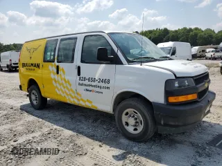 2022 Chevrolet Express Cargo z VIN 1GCWGAF71N1198508, wystawiony jako Copart lot #59487795 z przebiegiem 72 395 mil mil oraz Szkoda całkowita • Salvage title. Historia ofert i sprzedaży dostępna na DreamBid. Obrazek 4.