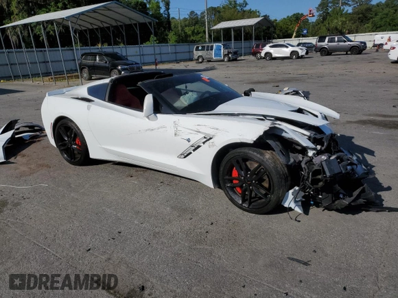 2019 Chevrolet Corvette Z51 1LT with VIN 1G1YH2D79K5123924, listed as a Copart auction lot 54783395 with Not provided miles and Salvage title. Bid and sale history available at DreamBid. Image 4.