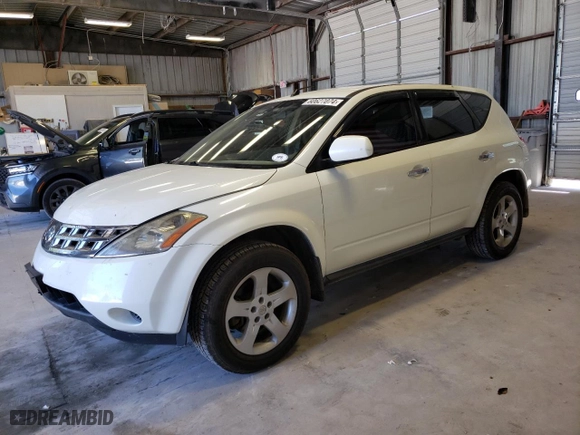 2005 Nissan Murano S with VIN JN8AZ08W45W442033, listed as a Copart auction lot 60627074 with 156,606 mi miles and Salvage Title. Bid and sale history available at carsss.com. Image 1.