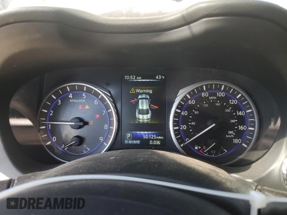 2017 Infiniti Q50 3.0t Signature Edition with VIN JN1EV7AR1HM841426, listed as a Copart auction lot 48706995 with 50,125 mi miles and Salvage Title. Bid and sale history available at carsss.com. Image 9.