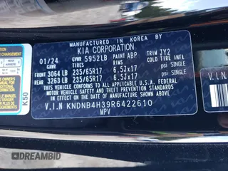 2024 Kia Carnival LX with VIN KNDNB4H39R6422610, listed as a Copart auction lot 75635664 with 15,946 mi miles and Salvage Title. Bid and sale history available at carsss.com. Image 15.