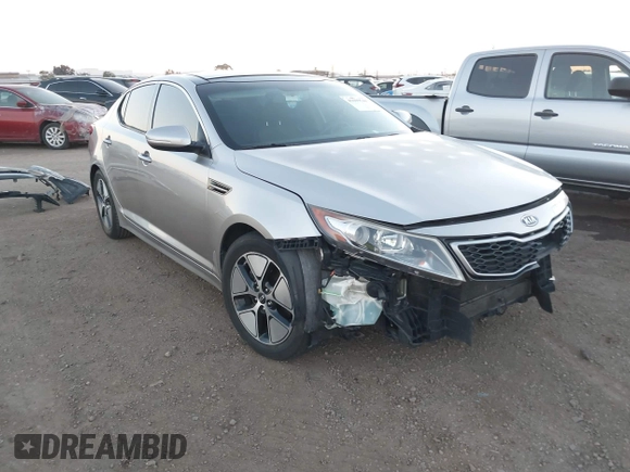 2012 Kia Optima Hybrid with VIN KNAGM4AD0C5016344, listed as a IAAI auction lot 41609544 with 149,986 mi miles. Bid and sale history available at carsss.com. Image 1.