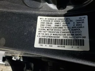 2019 Honda Civic Sport with VIN 2HGFC2F80KH565567, listed as a Copart auction lot 52384625 with 89,947 mi miles and Salvage title. Bid and sale history available at DreamBid. Image 12.