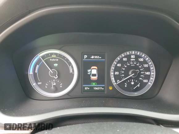 2018 Hyundai Sonata Hybrid Limited with VIN KMHE34L35JA083412, listed as a Copart auction lot 43350195 with 106,217 mi miles and Clean Title. Bid and sale history available at carsss.com. Image 9.