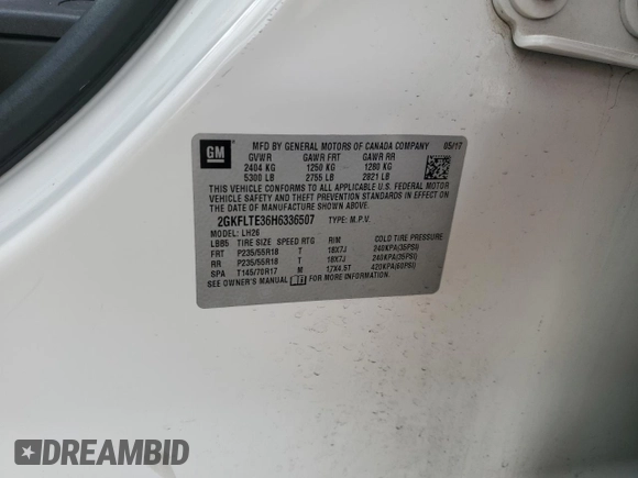2017 GMC Terrain SLE with VIN 2GKFLTE36H6336507, listed as a Copart auction lot 78885404 with 105,444 mi miles and Salvage Title. Bid and sale history available at carsss.com. Image 15.