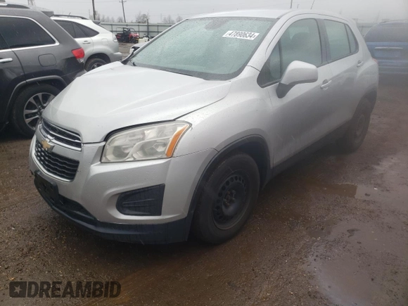2015 Chevrolet Trax LS with VIN KL7CJKSB8FB093767, listed as a Copart auction lot 73109284 with 182,582 mi miles and Salvage Title. Bid and sale history available at carsss.com. Image 1.