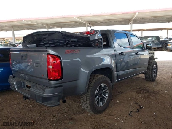 2021 Chevrolet Colorado 4WD Z71 with VIN 1GCGTDEN1M1168618, listed as a IAAI auction lot 41683565 with 57,697 mi miles. Bid and sale history available at carsss.com. Image 4.