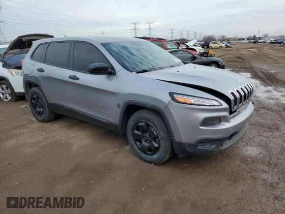 2014 Jeep Cherokee Sport with VIN 1C4PJMAB1EW222943, listed as a Copart auction lot 49293495 with 105,249 mi miles and Salvage Title. Bid and sale history available at carsss.com. Image 4.