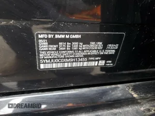 2021 BMW X5 M z VIN 5YMJU0C0XM9H13455, wystawiony jako Copart lot #59625375 z przebiegiem Nie podano mil oraz Szkoda całkowita • Salvage title. Historia ofert i sprzedaży dostępna na DreamBid. Obrazek 13.
