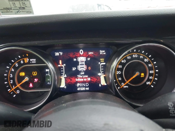 2021 Jeep Wrangler Unlimited Sport Altitude with VIN 1C4HJXDG2MW791599, listed as a IAAI auction lot 41235427 with 47,220 mi miles and . Bid and sale history available at DreamBid. Image 7.
