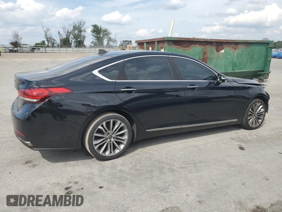 2017 Genesis G80 3.8L with VIN KMHGN4JE1HU177920, listed as a Copart auction lot 49685815 with 107,275 mi miles and Salvage Title. Bid and sale history available at DreamBid. Image 3.