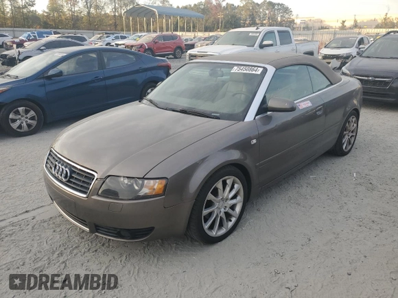2005 Audi A4 3.0L with VIN WAUDT48H25K023878, listed as a Copart auction lot 75450864 with 39,926 mi miles and Salvage Title. Bid and sale history available at carsss.com. Image 1.