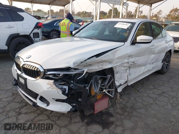 2022 BMW 3 Series 330i with VIN 3MW5R1J04N8C56510, listed as a IAAI auction lot 41458542 with 62,022 mi miles. Bid and sale history available at carsss.com. Image 2.