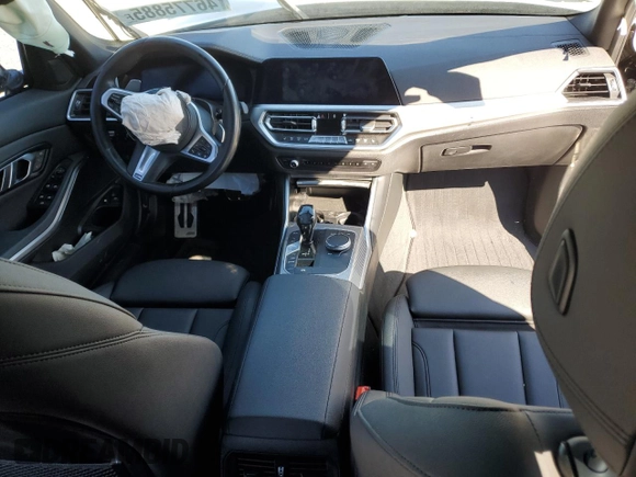 2021 BMW 3 Series 330e with VIN 3MW5P7J03M8B61203, listed as a Copart auction lot 46775885 with 0 mi miles and Salvage Title. Bid and sale history available at carsss.com. Image 8.