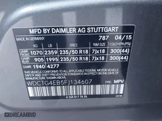 2015 Mercedes-Benz GLA-Class GLA 250 with VIN WDCTG4EB5FJ134607, listed as a IAAI auction lot 41850309 with 1 mi miles. Bid and sale history available at carsss.com. Image 9.