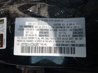 2012 Mazda CX-9 Touring with VIN JM3TB2CAXC0343367, listed as a IAAI auction lot 42022285 with 213,393 mi miles and . Bid and sale history available at DreamBid. Image 9.