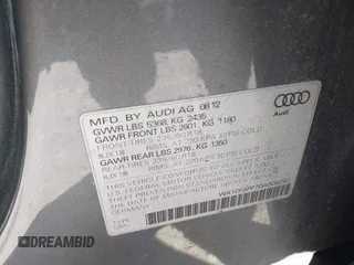 2013 Audi Q5 Premium with VIN WA1CFAFP7DA009262, listed as a IAAI auction lot 41730275 with 136,831 mi miles. Bid and sale history available at carsss.com. Image 9.