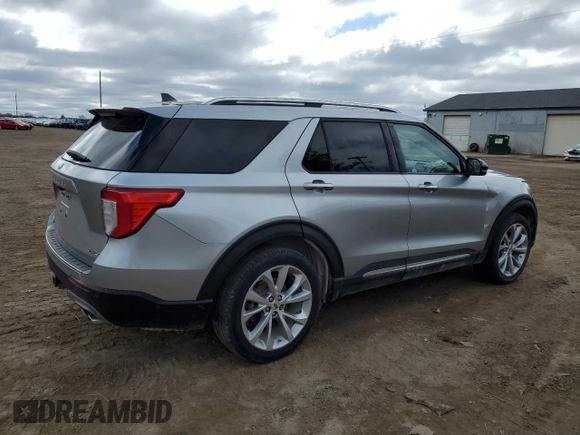 2021 Ford Explorer Platinum with VIN 1FM5K8HCXMGB63695, listed as a Copart auction lot 52802925 with 42,766 mi miles and Salvage Title. Bid and sale history available at carsss.com. Image 3.