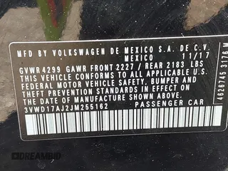 2018 Volkswagen Jetta SE Sport with VIN 3VWD17AJ2JM255162, listed as a IAAI auction lot 42506390 with 111,186 mi miles and . Bid and sale history available at DreamBid. Image 9.