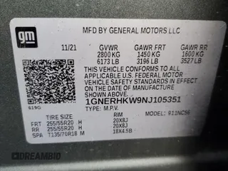 2022 Chevrolet Traverse LT Leather with VIN 1GNERHKW9NJ105351, listed as a Copart auction lot 47780295 with 25,013 mi miles and Salvage Title. Bid and sale history available at carsss.com. Image 13.
