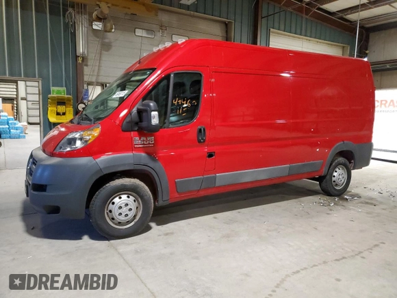 2017 Ram ProMaster Cargo with VIN 3C6TRVDG1HE545478, listed as a Copart auction lot 49460115 with 64,296 mi miles and Salvage Title. Bid and sale history available at carsss.com. Image 1.