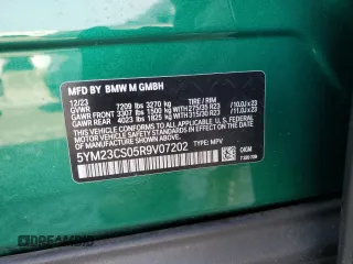 2024 BMW XM z VIN 5YM23CS05R9V07202, wystawiony jako Copart lot #42382675 z przebiegiem 10 028 mil mil oraz Szkody całkowita. Historia ofert i sprzedaży dostępna na DreamBid. Obrazek 15.