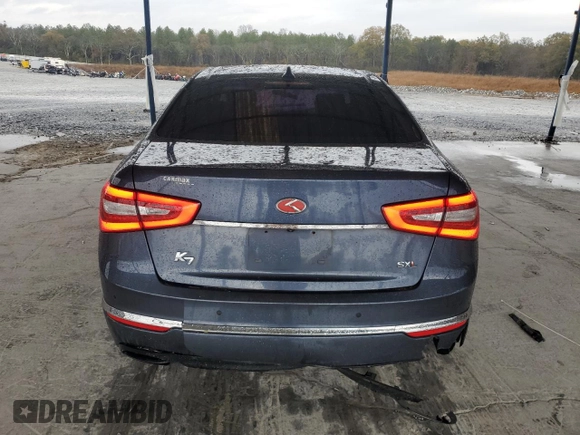 2014 Kia Cadenza Premium with VIN KNALN4D77E5140762, listed as a Copart auction lot 83987224 with 112,493 mi miles and Salvage Title. Bid and sale history available at carsss.com. Image 6.