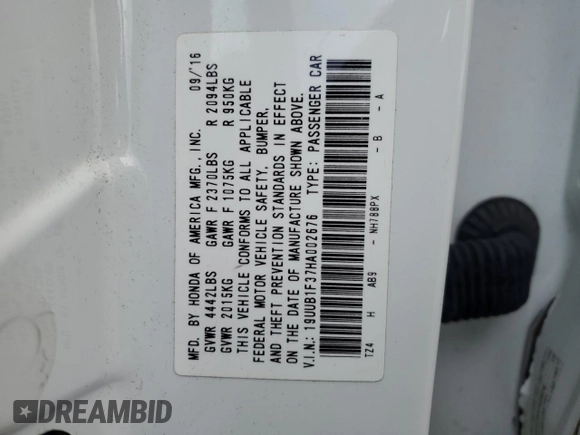 2017 Acura TLX with VIN 19UUB1F37HA002676, listed as a Copart auction lot 48238855 with 110,143 mi miles and Salvage Title. Bid and sale history available at carsss.com. Image 12.