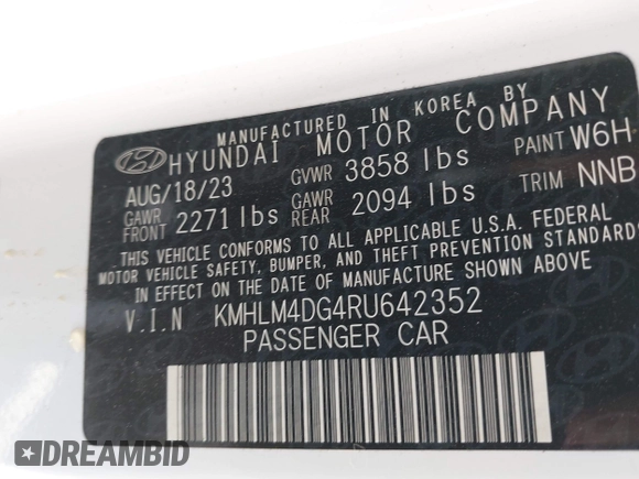 2024 Hyundai Elantra SEL с VIN KMHLM4DG4RU642352, выставлен на аукционе IAAI как лот 42020717 с пробегом 28 515 миль миль и . История ставок и продаж доступна на DreamBid. Изображение 9.