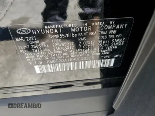 2021 Hyundai Santa Fe Hybrid Blue with VIN KM8S2DA16MU008325, listed as a Copart auction lot 77425294 with 15,266 mi miles and Salvage Title. Bid and sale history available at carsss.com. Image 15.