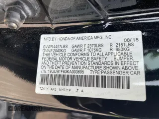 2019 Acura TLX w/A-Spec Pkg z VIN 19UUB1F63KA003695, wystawiony jako Copart lot #61098085 z przebiegiem 46 935 mil mil oraz Szkoda całkowita • Salvage title. Historia ofert i sprzedaży dostępna na DreamBid. Obrazek 10.