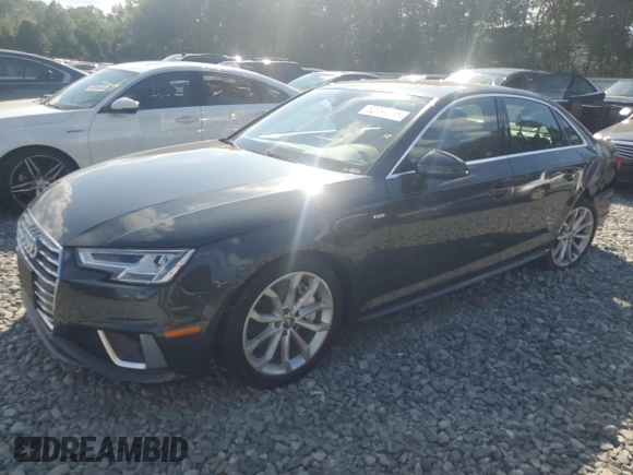 2019 Audi A4 Premium Plus with VIN WAUENAF4XKA060868, listed as a Copart auction lot 62794645 with 63,173 mi miles and Salvage title. Bid and sale history available at DreamBid. Image 1.