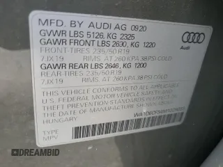 2021 Audi Q3 S line Premium with VIN WA1DECF34M1029033, listed as a Copart auction lot 65147115 with 54,784 mi miles and Clean title. Bid and sale history available at DreamBid. Image 13.