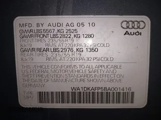 2011 Audi Q5 Premium Plus с VIN WA1DKAFP5BA001416, выставлен на аукционе IAAI как лот 41885424 с пробегом 166 727 миль миль и . История ставок и продаж доступна на DreamBid. Изображение 9.