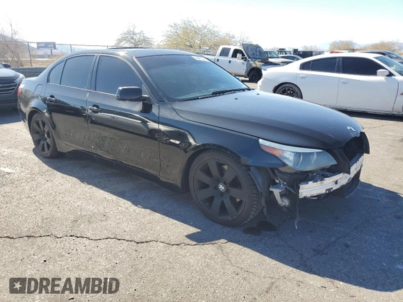 2007 BMW 5 Series 530i with VIN WBANE73537CM55373, listed as a Copart auction lot 46477245 with 217,070 mi miles and Salvage Title. Bid and sale history available at DreamBid. Image 4.