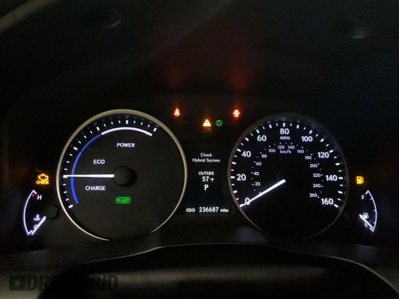 2013 Lexus ES 300h with VIN JTHBW1GG4D2028571, listed as a Copart auction lot 48580935 with 236,687 mi miles and Salvage title. Bid and sale history available at DreamBid. Image 9.