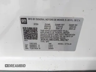 2024 GMC Terrain SLE z VIN 3GKALMEG3RL382747, wystawiony jako IAAI lot #41568279 z przebiegiem 9222 mil mil oraz . Historia ofert i sprzedaży dostępna na DreamBid. Obrazek 9.