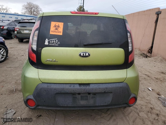 2015 Kia Soul with VIN KNDJN2A23F7792159, listed as a Copart auction lot 53731024 with 0 mi miles and Salvage Title. Bid and sale history available at carsss.com. Image 6.