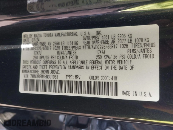 2025 Mazda CX-50 S Preferred with VIN 7MMVABBM9SN301063, listed as a IAAI auction lot 42801040 with 23,696 mi miles and . Bid and sale history available at DreamBid. Image 9.