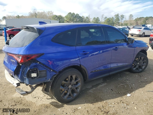 2023 Acura MDX w/A-Spec Package with VIN 5J8YE1H02PL001112, listed as a Copart auction lot 49320085 with 22,907 mi miles and Salvage Title. Bid and sale history available at carsss.com. Image 3.
