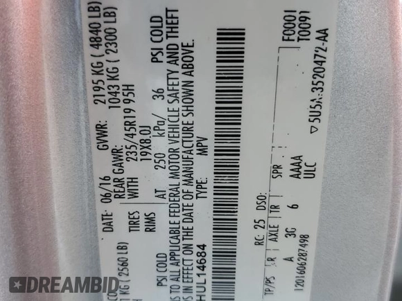 2017 Lincoln MKC Reserve with VIN 5LMCJ3C99HUL14684, listed as a Copart auction lot 58817385 with 77,005 mi miles and Salvage title. Bid and sale history available at DreamBid. Image 13.