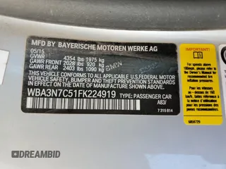 2015 BMW 4 Series 428i with VIN WBA3N7C51FK224919, listed as a Copart auction lot 66759734 with 66,705 mi miles and Clean Title. Bid and sale history available at DreamBid. Image 12.