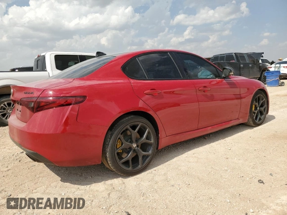 2020 Alfa Romeo Giulia with VIN ZARFAMAN7L7638353, listed as a Copart auction lot 54167255 with Not provided miles and Salvage title. Bid and sale history available at DreamBid. Image 3.